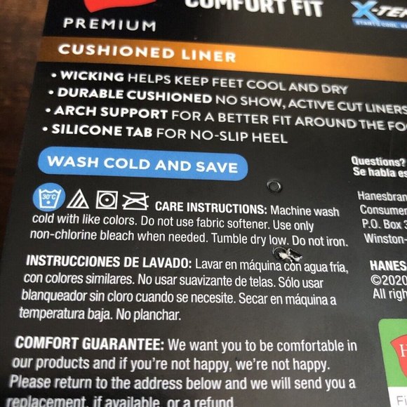 Hanes men’s premium cushioned liner 2 of four (4) socks in each pack total of 8 - Picture 5 of 8